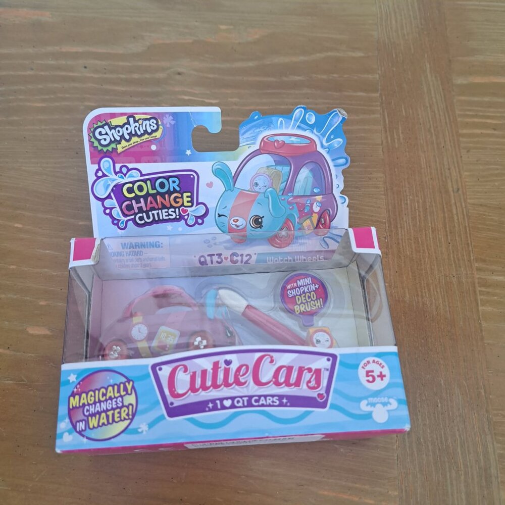 Shopkins Cutie Cars Color Change Cuties! Watch Wheels Figure Pack QT3-C12 NEW